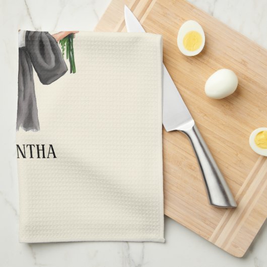 Gepersonaliseerde Waterverf Afstuderen (12) Theedoek (Quarter Fold)