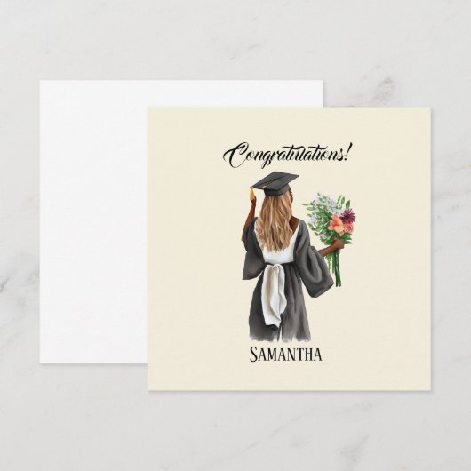 Gepersonaliseerde Waterverf Afstuderen (13) (Voorkant / Achterkant)