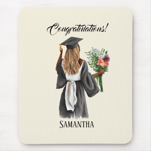 Gepersonaliseerde Waterverf Afstuderen (13) Muismat (Voorkant)