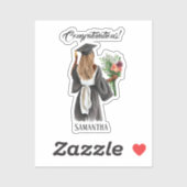 Gepersonaliseerde Waterverf Afstuderen (13) Sticker (Vel)