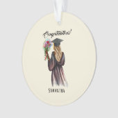 Gepersonaliseerde Waterverf Afstuderen (14) Ornament (voorkant)