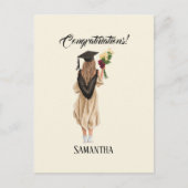 Gepersonaliseerde Waterverf Afstuderen (2) Briefkaart (Voorkant)