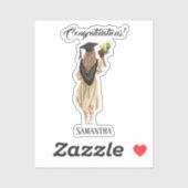 Gepersonaliseerde Waterverf Afstuderen (2) Sticker (Vel)