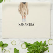 Gepersonaliseerde Waterverf Afstuderen (2) Theedoek (Gevouwen)