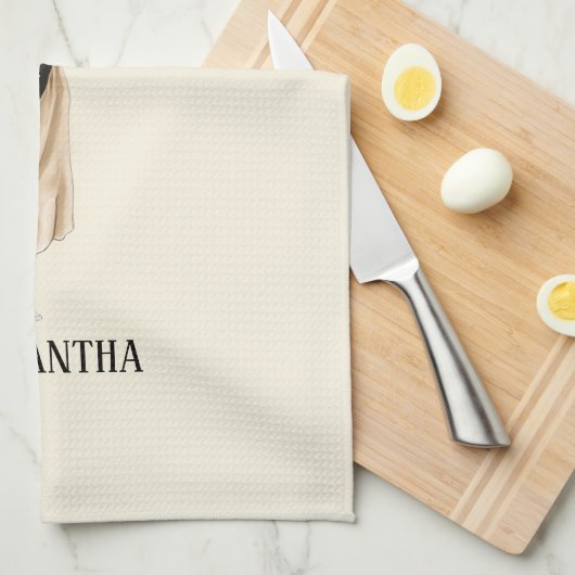 Gepersonaliseerde Waterverf Afstuderen (2) Theedoek (Quarter Fold)