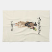 Gepersonaliseerde Waterverf Afstuderen (2) Theedoek (Horizontaal)