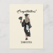 Gepersonaliseerde Waterverf Afstuderen (3) Briefkaart (Voorkant)