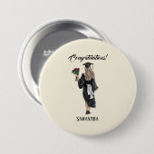Gepersonaliseerde Waterverf Afstuderen (3) Ronde Button 7,6 Cm (Voorkant /achterkant)