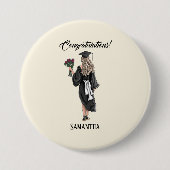 Gepersonaliseerde Waterverf Afstuderen (3) Ronde Button 7,6 Cm (Voorkant)