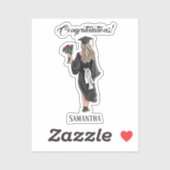 Gepersonaliseerde Waterverf Afstuderen (3) Sticker (Vel)