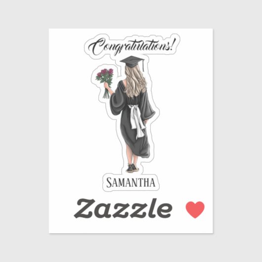 Gepersonaliseerde Waterverf Afstuderen (3) Sticker (Vel)
