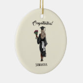 Gepersonaliseerde Waterverf Afstuderen (4) Keramisch Ornament (Rechts)