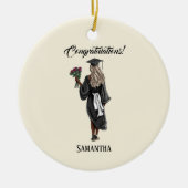 Gepersonaliseerde Waterverf Afstuderen (4) Keramisch Ornament (Voorkant)