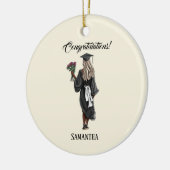 Gepersonaliseerde Waterverf Afstuderen (4) Keramisch Ornament (Links)