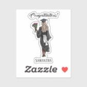 Gepersonaliseerde Waterverf Afstuderen (4) Sticker (Vel)