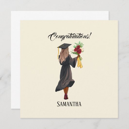 Gepersonaliseerde Waterverf Afstuderen (5) (Voorkant / Achterkant)