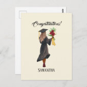 Gepersonaliseerde Waterverf Afstuderen (5) Briefkaart (Voorkant / Achterkant)