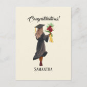 Gepersonaliseerde Waterverf Afstuderen (5) Briefkaart (Voorkant)