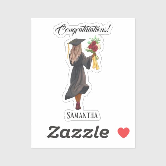 Gepersonaliseerde Waterverf Afstuderen (5) Sticker (Vel)