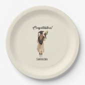 Gepersonaliseerde Waterverf Afstuderen (6) Papieren Bordje (Voorkant)