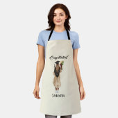 Gepersonaliseerde Waterverf Afstuderen (6) Schort (Gedragen)