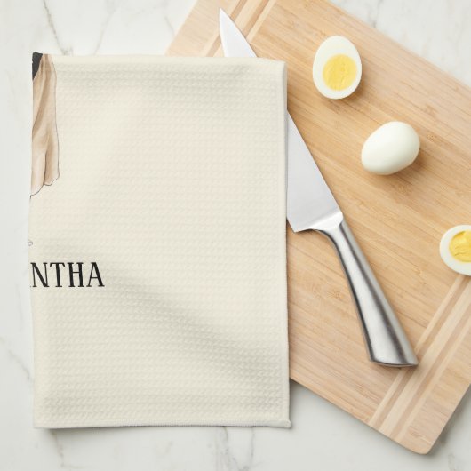 Gepersonaliseerde Waterverf Afstuderen (6) Theedoek (Quarter Fold)