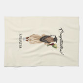 Gepersonaliseerde Waterverf Afstuderen (6) Theedoek (Horizontaal)