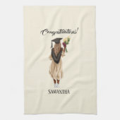 Gepersonaliseerde Waterverf Afstuderen (6) Theedoek (Verticaal)