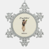 Gepersonaliseerde Waterverf Afstuderen (6) Tin Sneeuwvlok Ornament (Voorkant)