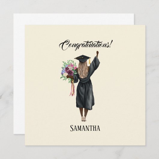 Gepersonaliseerde Waterverf Afstuderen (7) (Voorkant / Achterkant)