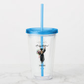 Gepersonaliseerde Waterverf Afstuderen (7) Acryl Drinkbeker (Voorkant)