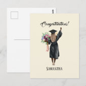 Gepersonaliseerde Waterverf Afstuderen (7) Briefkaart (Voorkant / Achterkant)