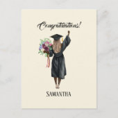 Gepersonaliseerde Waterverf Afstuderen (7) Briefkaart (Voorkant)