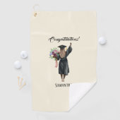 Gepersonaliseerde Waterverf Afstuderen (7) Golfhanddoek (Insitu)