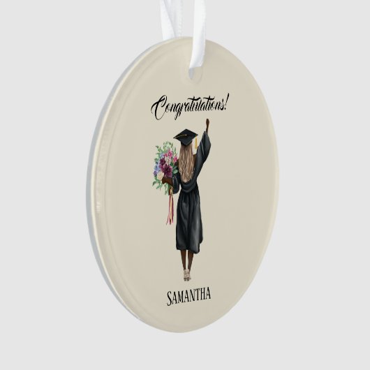 Gepersonaliseerde Waterverf Afstuderen (7) Ornament (voorkant)