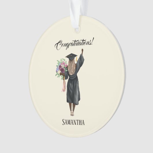 Gepersonaliseerde Waterverf Afstuderen (7) Ornament (voorkant)