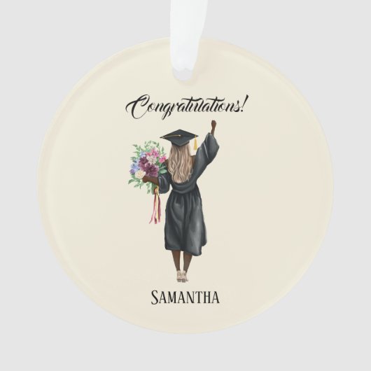 Gepersonaliseerde Waterverf Afstuderen (7) Ornament (voorkant)