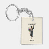 Gepersonaliseerde Waterverf Afstuderen (7) Sleutelhanger (Voorkant Links)