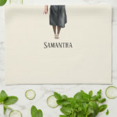 Gepersonaliseerde Waterverf Afstuderen (7) Theedoek (Gevouwen)