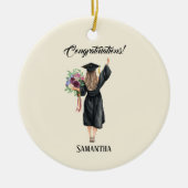 Gepersonaliseerde Waterverf Afstuderen (8) Keramisch Ornament (Voorkant)