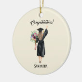 Gepersonaliseerde Waterverf Afstuderen (8) Keramisch Ornament (Links)