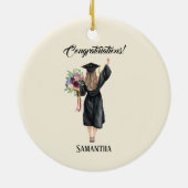 Gepersonaliseerde Waterverf Afstuderen (8) Keramisch Ornament (Achterkant)