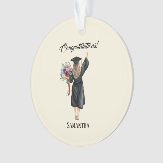 Gepersonaliseerde Waterverf Afstuderen (8) Ornament (voorkant)
