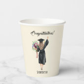 Gepersonaliseerde Waterverf Afstuderen (8) Papieren Bekers (Achterkant)