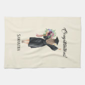 Gepersonaliseerde Waterverf Afstuderen (8) Theedoek (Horizontaal)