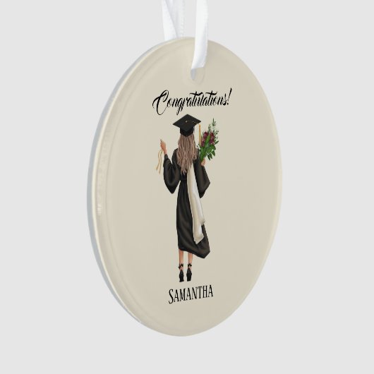 Gepersonaliseerde Waterverf Afstuderen (9) Ornament (voorkant)