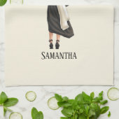 Gepersonaliseerde Waterverf Afstuderen (9) Theedoek (Gevouwen)