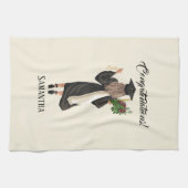 Gepersonaliseerde Waterverf Afstuderen (9) Theedoek (Horizontaal)