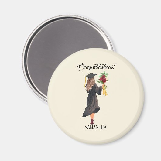 Gepersonaliseerde Waterverf Afstuderen Magneet (Voorkant / Achterkant)