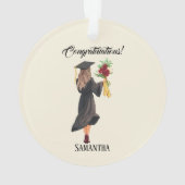 Gepersonaliseerde Waterverf Afstuderen Ornament (achterkant)